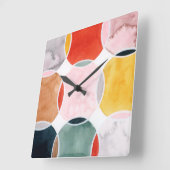 感覚-円パターン スクエア壁時計 (傾斜)