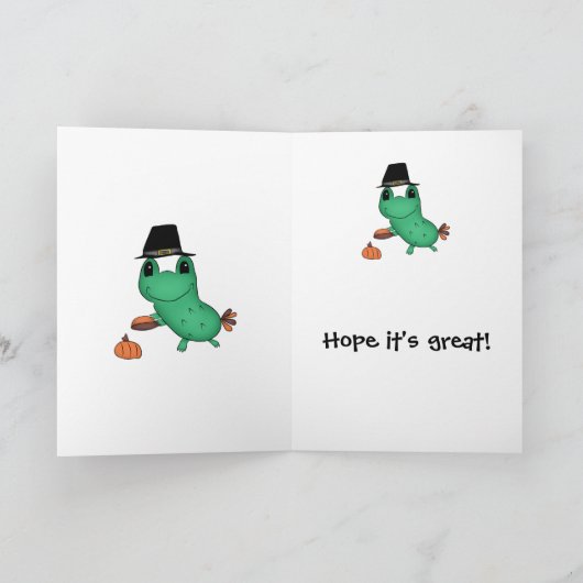 感謝おもしろいの巡礼者のカエル シーズンカード (内部)