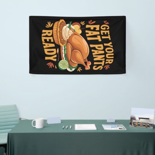 感謝おもしろいの気持ち太ったパンツを用意 横断幕 (トレードショー)