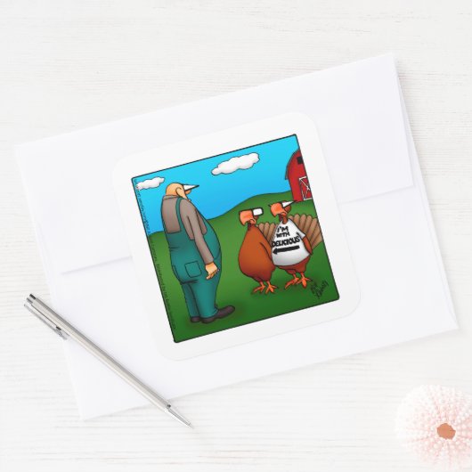 感謝おもしろいの気持ち「おいしい」ステッカー スクエアシール (封筒)