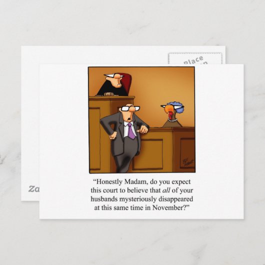 感謝おもしろい七面鳥の裁判! シーズンポストカード (正面/裏面)