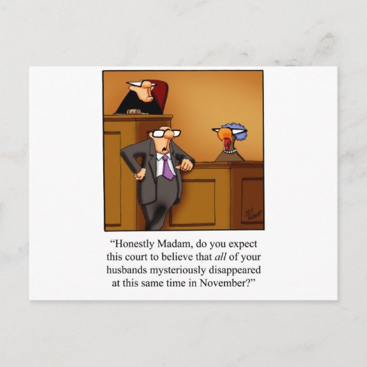 感謝おもしろい七面鳥の裁判! シーズンポストカード (正面)