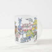 感謝おもしろい漫画の生き物 フロストグラスマグカップ (正面右)