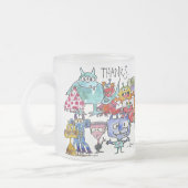 感謝おもしろい漫画の生き物 フロストグラスマグカップ (左)