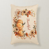感謝かぼちゃと秋の花リース アクセントクッション (正面(垂直))