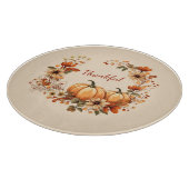 感謝かぼちゃと秋の花リース カッティングボード (角)