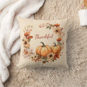 感謝かぼちゃと秋の花リース クッション (ブランケット)