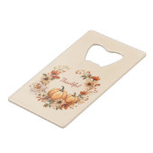 感謝かぼちゃと秋の花リース クレジットカード栓抜き (正面アングル)