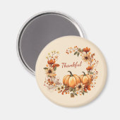 感謝かぼちゃと秋の花リース マグネット (正面/裏面)