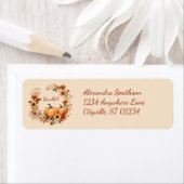 感謝かぼちゃと秋の花リース ラベル (インサイチュ)