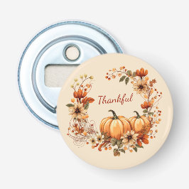 感謝かぼちゃと秋の花リース 栓抜き