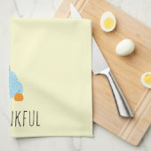 感謝かぼちゃパッチオレンジブルー キッチンタオル (四つ折り)