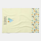 感謝かぼちゃパッチオレンジブルー キッチンタオル (横)