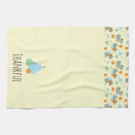 感謝かぼちゃパッチオレンジブルー キッチンタオル