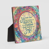 感謝かわいらし感動的の喜び引用文 フォトプラーク (正面)