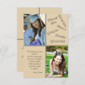 感謝が写真ノート感謝していしていることを言って下さい サンキューカード (正面/裏面)