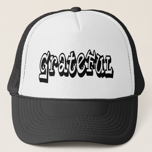 感謝ことわざグラフィティスタイルタイポグラフィ キャップ (正面)