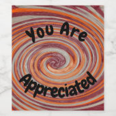 感謝されています ファンキーな渦巻き カラフルなスタッフ ワインラベル (シングルラベル)