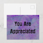 感謝されるあなた 紫の抽象的なワークカード 社員 ポストカード (正面/裏面)