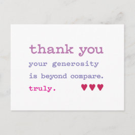 感謝しかありません。比べようのない寛大さ。本当に。 ポストカード