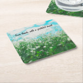 感謝したハートのコースターの一組の6との感謝を与えて下さい スクエアペーパーコースター (アングル)