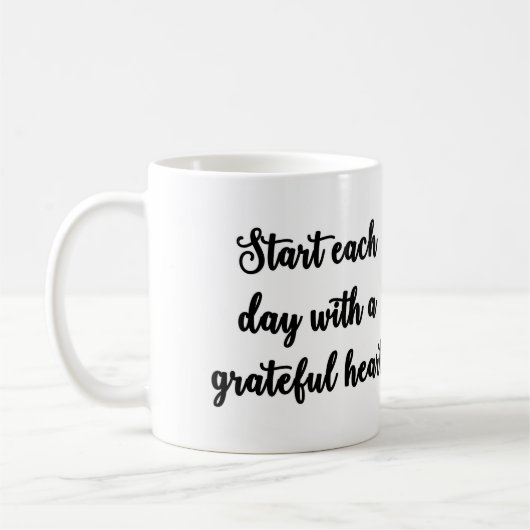 感謝したハートのマグから毎日始めて下さい コーヒーマグカップ (左)