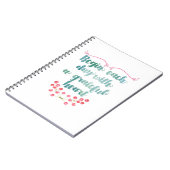 感謝したハートの引用文から毎日始めて下さい ノートブック (左側)