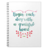 感謝したハートの引用文から毎日始めて下さい ノートブック (正面)