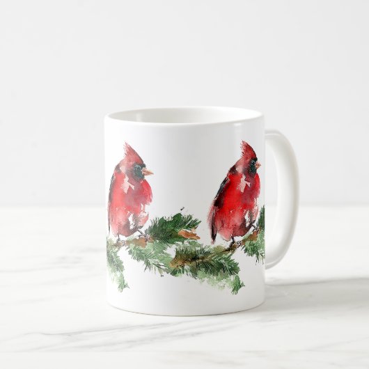 "感謝したハート"の水彩画の赤く基本的なマグ コーヒーマグカップ (正面右)