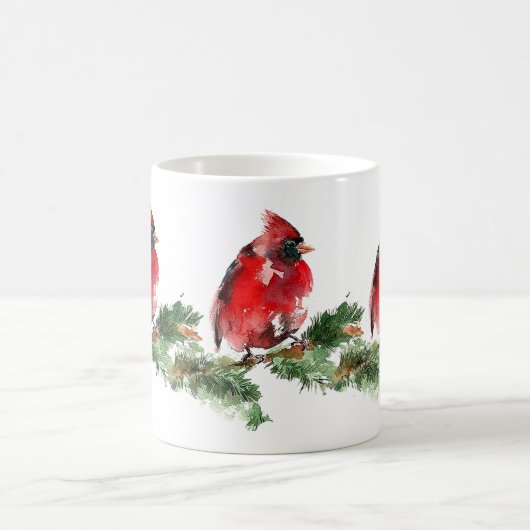 "感謝したハート"の水彩画の赤く基本的なマグ コーヒーマグカップ (中央)