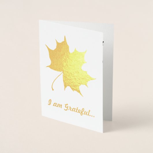 感謝した友情の紅葉のカスタムの文字 箔カード (正面)