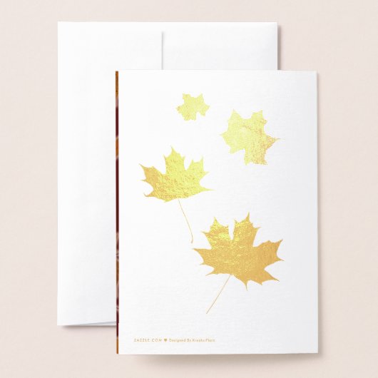 感謝した友情の紅葉のカスタムの文字 箔カード (裏面封筒付き)