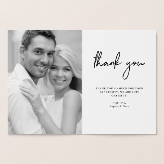 感謝した感謝している賛美された|の原稿および写真の金ゴールド 箔カード (内部)