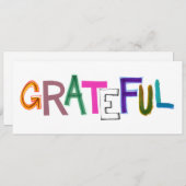 感謝した感謝のおもしろいのgratitiudeの芸術ありがとう 招待状 (正面/裏面)