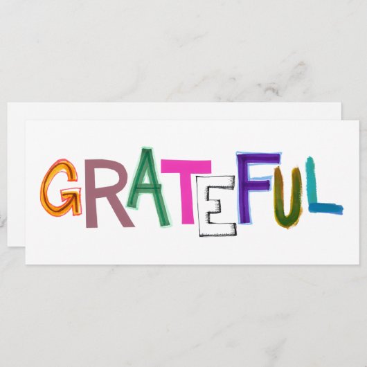感謝した感謝のおもしろいのgratitiudeの芸術ありがとう 招待状 (正面/裏面)