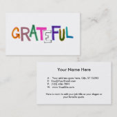 感謝した感謝のモダンな単語の芸術ありがとう 名刺 (正面/裏面)