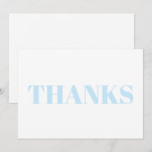 感謝していありがとうライトブルー白モダンカード (正面/裏面)