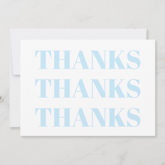 感謝していありがとうライトブルー白モダンカード (正面)