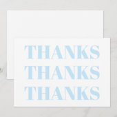 感謝していありがとうライトブルー白モダンカード (正面/裏面)