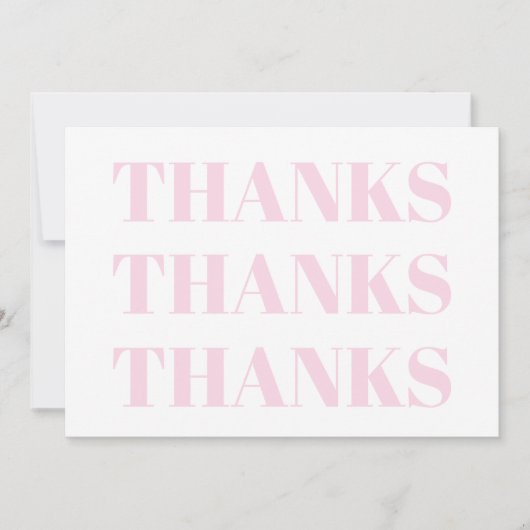 感謝していありがとう薄いピンクの白いモダンカード (正面)