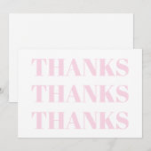 感謝していありがとう薄いピンクの白いモダンカード (正面/裏面)