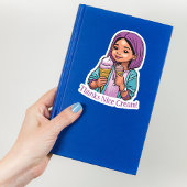 「感謝していいいクリーム！」おもしろいアイスクリームコーン シール