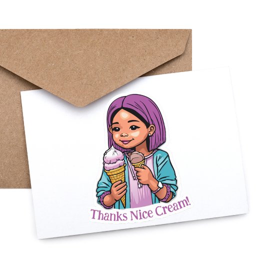 「感謝していいいクリーム！」おもしろいアイスクリームコーン シール