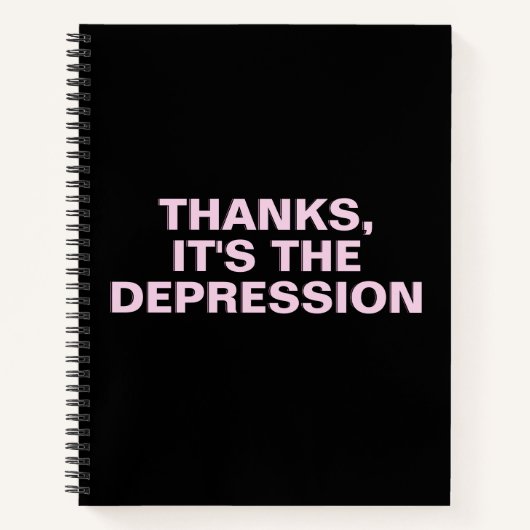 感謝していうつピンクの皮肉なスローガンだ ノートブック (正面)