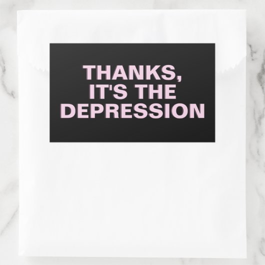 感謝していうつピンクの皮肉なスローガンだ 長方形シール (バッグ)