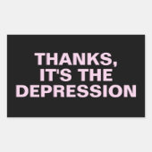 感謝していうつピンクの皮肉なスローガンだ 長方形シール (正面)