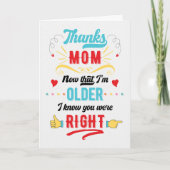 感謝していおもしろいお母さん正しい母さんの日 シーズンカード (正面)