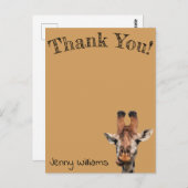 感謝していおもしろいキリン ポストカード (正面/裏面)