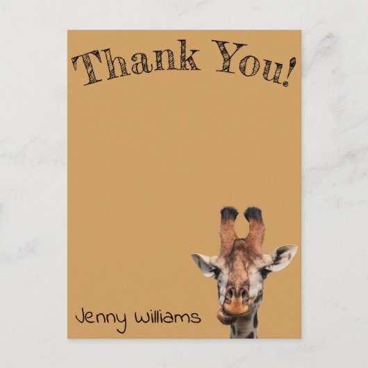 感謝していおもしろいキリン ポストカード (正面)