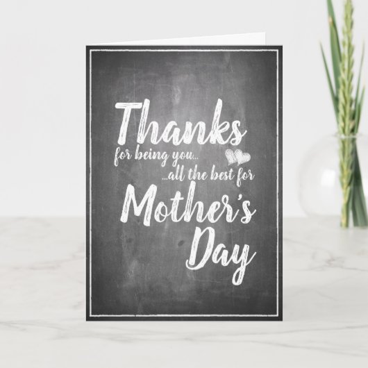 感謝していお前だ！母の日の黒板 カード (正面)